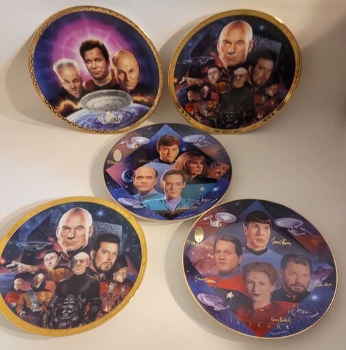 A collection of Star Trek plates.