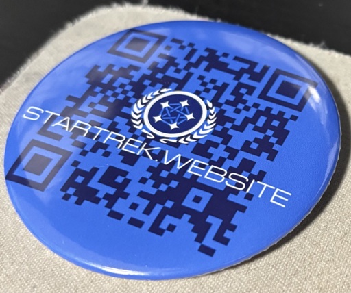 Startrek.website Button with instance logo and name in front of a QR code.