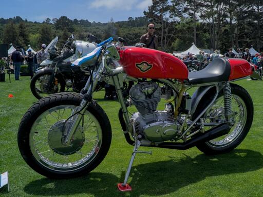 Classic red Ducati motorcycle